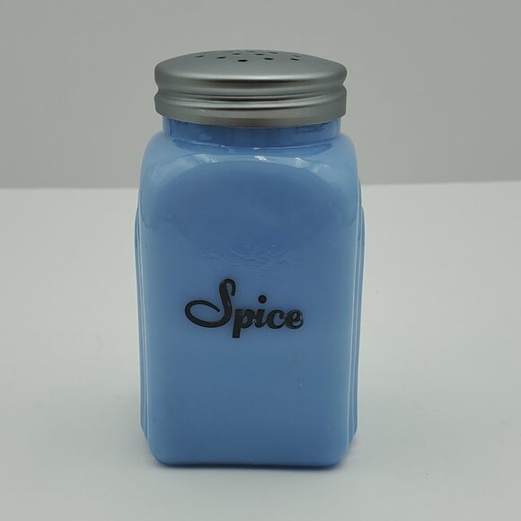Delphite Blue Glass Spice Shaker Arch Design Spice Shaker with Lid - Picture 1 of 6